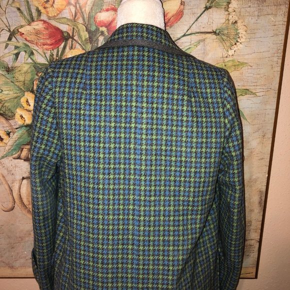 Sz M Ed Beehan's Tweed Shop Vintage 60’s 70’s Green Plaid Wool Jacket - Picture 13 of 16
